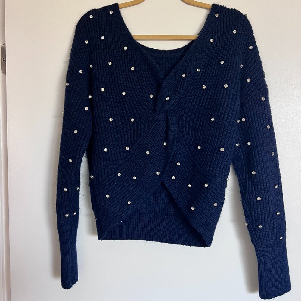 Express Sweater | Adorable Rhinestone Twist Sweater - Reversible! - Picture 9 of 11